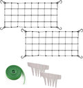 2 Pcs Scrog Net 2x4 FT Trellis Net for Grow Tent Elastic Trellis Netting with Hooks, Loop Tape, Garden Label for Indoor Plant Growing Tents Garden Plant Climbing Plants Support