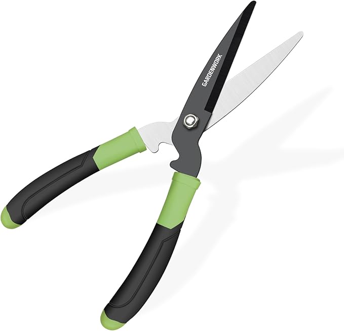 GARDENWORK Hedge Shears Clippers for Trimmer,Garden Clippers Handheld,Boxwood,Shrubs, Bush Cutters Trimmer with Teflon Coating High Carbon Steel Blades,16"Gardening Shears with Comfort Grip Handles