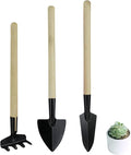 Wishlotus Mini Gardening Tools, 3Pcs Flower Hand Tools with Non-Slip Handles, Portable Tools Set for Indoor Gardening, Succulents, Bonsai, Gift for Wife and Mother（Thin）