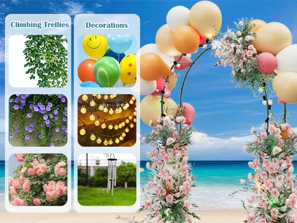 Thickened Tube Garden Arch Trellis with Planter Boxes,Metal Arch Frame,Pumpkin Archway Outdoor Garden Arbors and Arches for Wedding Party Decoration, Christmas Decor Pergola for Garden Backyard(Green)