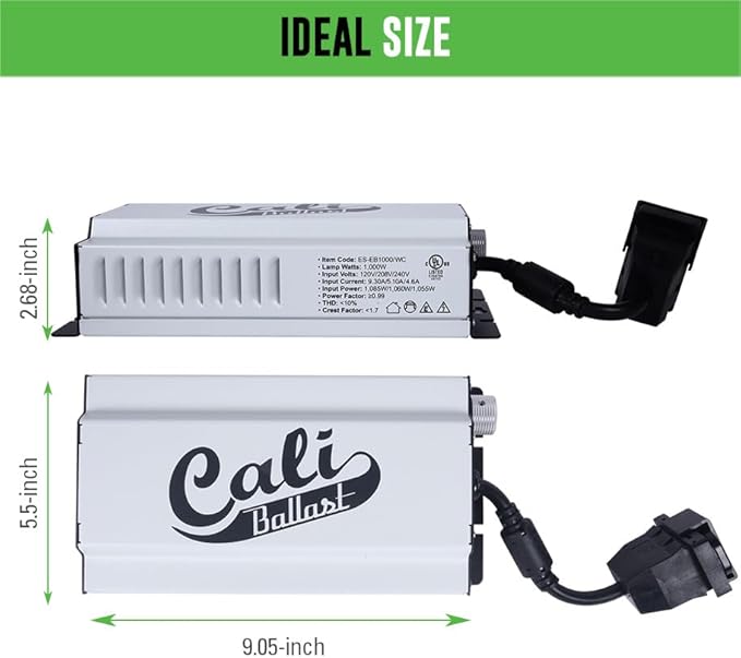 EnergyStation 1000W Ballast, for Hydroponic HPS MH Grow Light System, Digital Dimmable Electronic Horticulture Ballast, Cali HPS MH Ballast for Indoor Growing, 1000 Watt Ballast for Indoor Growing