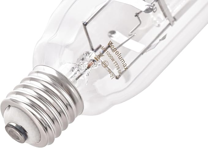 MH 1000W Metal Halide Single Ended HID Grow Light Bulb Lamp High PAR Enhanced Blue and Violet Spectrums for Hydroponic Horticulture Vegetative Growth,CCT 6000K,92,000Lumens,E39 Base