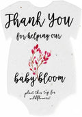 Seed Bloom Onesie Seed Paper – 15 Pink Shower Favors for Guests with Wildflower Seeds, Writable & Plantable, Shower Favor Gifts for Guest