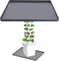 Hydroponic Tower Mat Hydroponic Garden Mat Extra Large, 24x24" Garden Tower Silicone Pad with Raised Edge, Indoor Growing System Drip Pan Hydroponics Container Tray Herb Gardening Floor Protector Soft