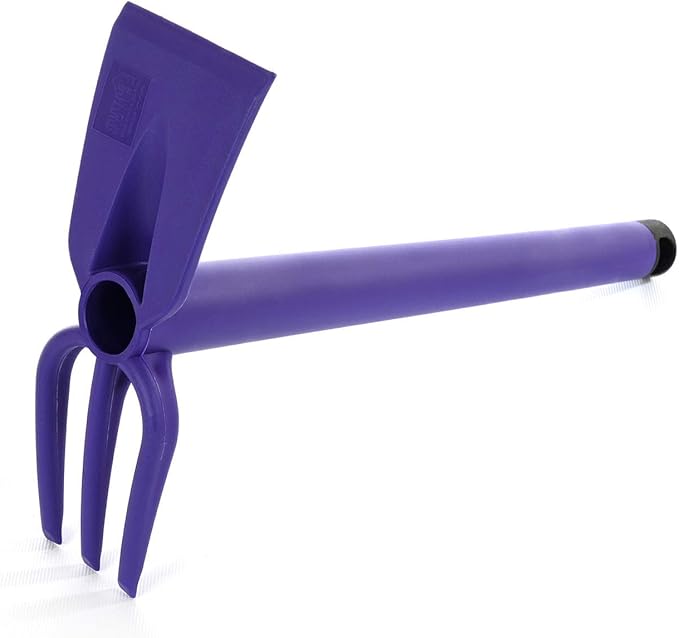Mintra Garden Tool Set, 4 Piece Heavy Duty Gardening Tools Including Cultivator, Trowel, Shovel & Rake, Durable Poly Material & Non-Slip Handle, Garden Hand Tools Set for Gardening Gift, Purple