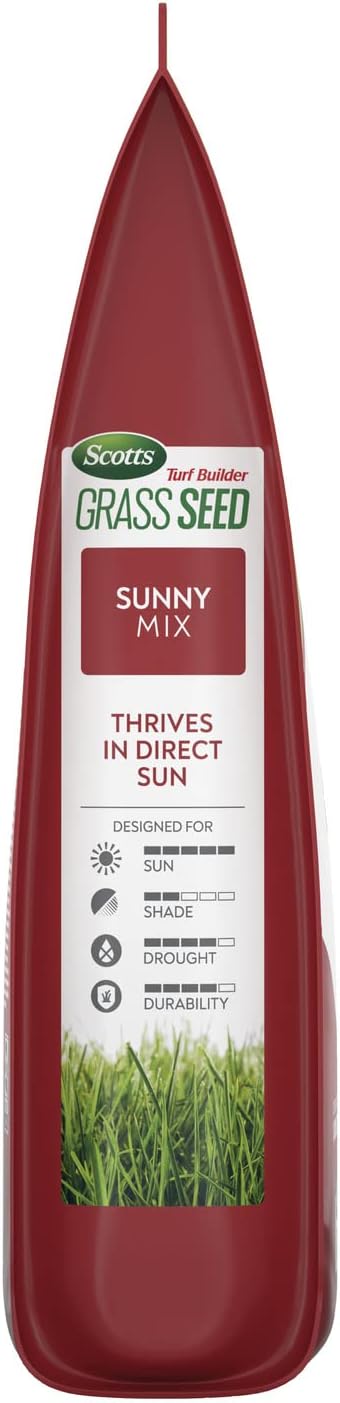 Scotts Turf Builder Grass Seed Sunny Mix with Fertilizer and Soil Improver, Thrives in Direct Sun, 2.4 lbs.