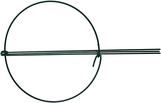 5 Pack 10" Wide x 16" High Peony Cage Rings Garden Plant Support Brace Round Metal Plant Stakes Rings, Strong Large Garden Supports for Flowers, Peonies, Rose, Lily
