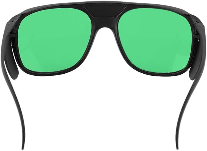 LED Grow Room Glasses UV Protection Eye Protection LED Illuminated Green Lenses Indoor Hydroponic Grow Room Glasses with Case