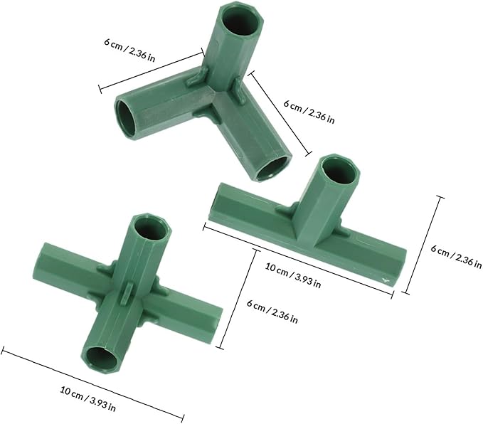 20pcs Greenhouse Frame Connectors Gardening Frame Joints 16mm Pole Connectors for Garden Stakes and Plant Support Structures Sturdy Fixing for Outdoor Greenhouse Construction