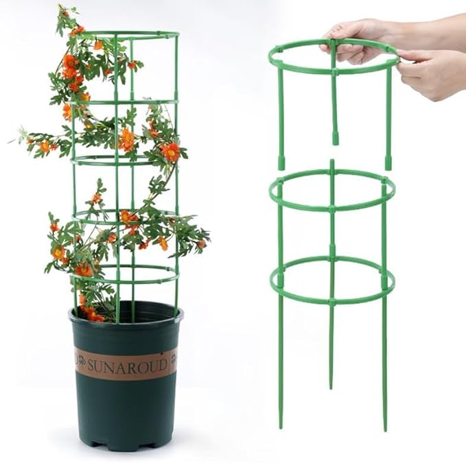 Tomato Cage | Tomato Support | Adjustable Green Plant Supports for Garden | 48in Deformable Assembled Tomato | Trellis for Vegetable, Flower and Fruit Growing，Plant Support Structures