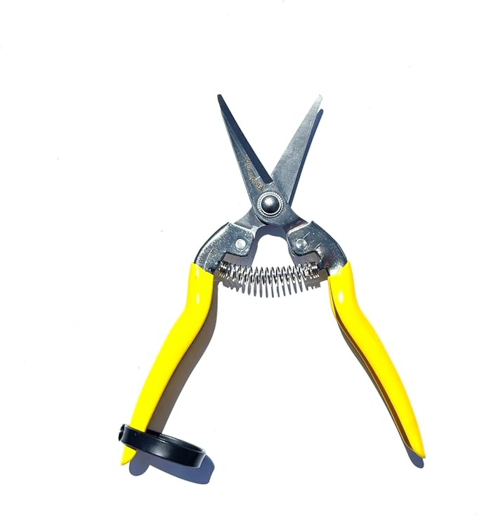 Pruning Snip w/Curved Blades 7" with Stainless Blades for Flowers, Weeds, Small Plants and Bonsai, Gardening Hand Tools