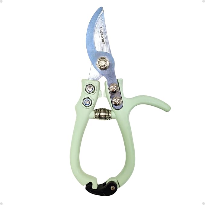Fondwell 6" Gardening Shears Hand Pruners: Lightweight Garden Trimmers with Bypass Blades - Reliable Bonsai Cutters for Small Plants