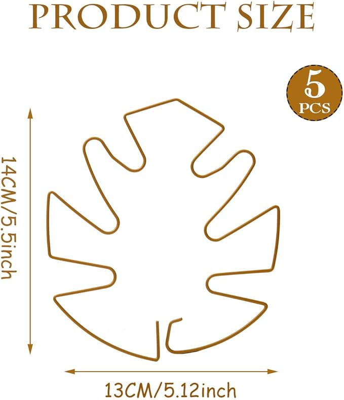 Spiritlele 5 Pcs Golden Plant Stem Support Holder Set Monstera Plant Support Clamp Growth Accessories for Indoor Plants Small