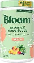 Bloom Nutrition Superfood Greens Powder, Digestive Enzymes with Probiotics and Prebiotics, Gut Health, Bloating Relief for Women, Chlorella, Green Juice Mix with Beet Root Powder, 25 SVG, Peach