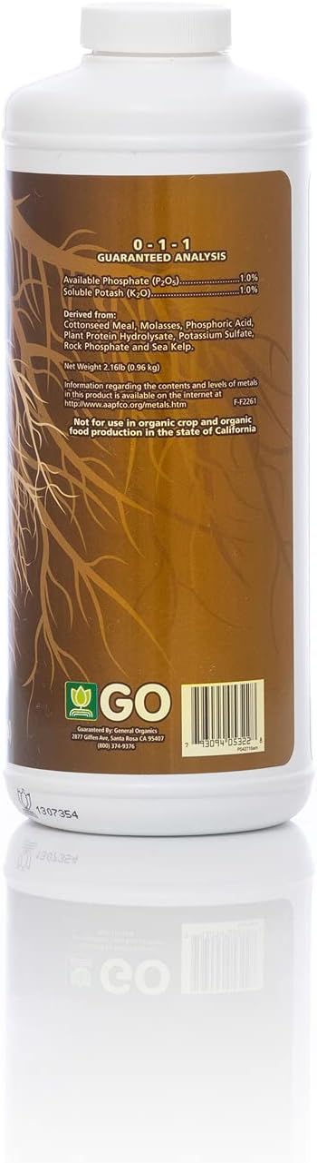 General Hydroponics General Organics BioRoot, Plant Food for the Roots, 0-1-1, 1 qt.