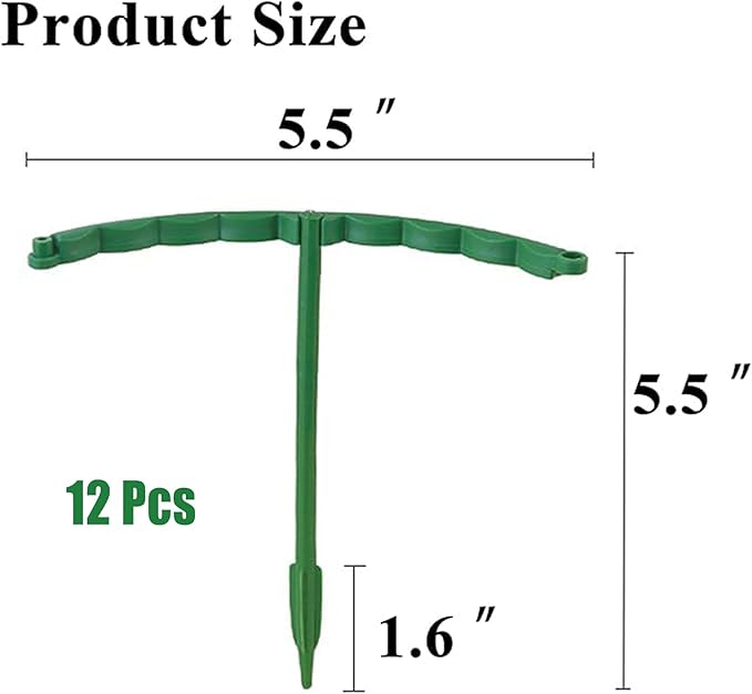 12 Pack Plant Support Plant Stakes Plastic Cage Holder Small Plant Support Ring for Potted Plants, Stackable 3 Tier Garden Flower Support, Indoor and Outdoor Plants, 5.5" Wide x 5.5" High