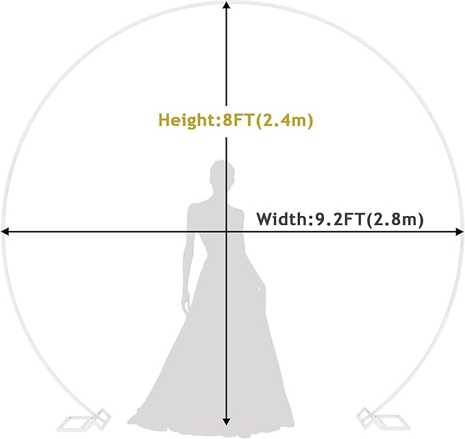Wokceer 9.2FT Wedding Arch Round Backdrop Stand Wedding Arches for Ceremony Circle Balloon Arch Stand Frame Anniversary Birthday Party Valentine Celebration White