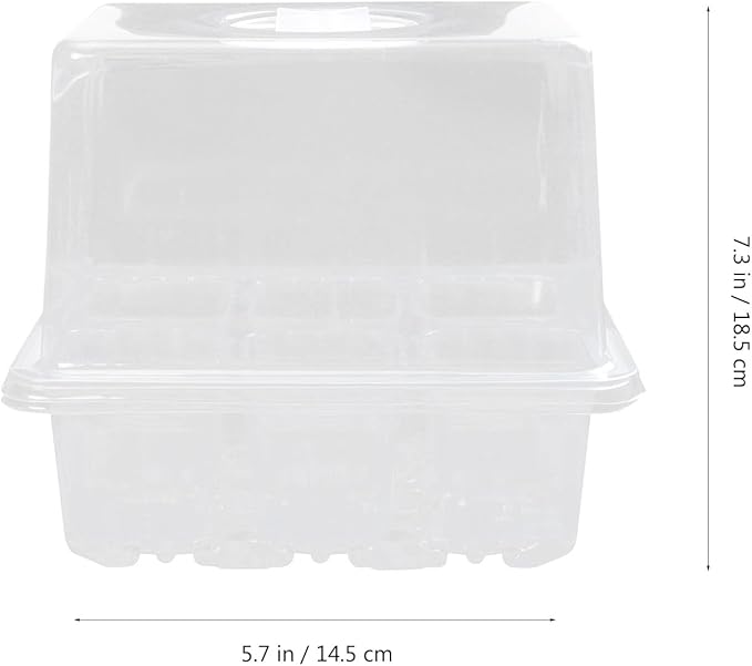 Yardwe 3pcs Plant Germination Boxes with 6 Holes, Thickened and Heightened Nursery Trays for Seedling Growth, Moisture and Heat Retention Planting Supplies for Garden and Greenhouse Use