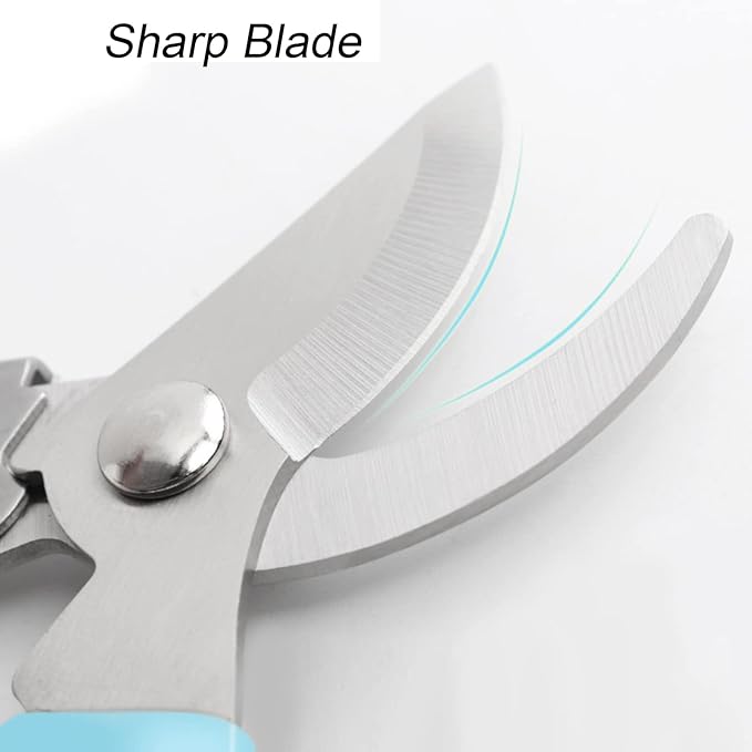 Curve Gardening Scissor with Sharp Stainless Steel Blade Garden Shears for Cutting Flowers Trimming Plants of Yard Florist Flower Rose Herb Hedge Bonsai and Fruits Picking (Red Handle)