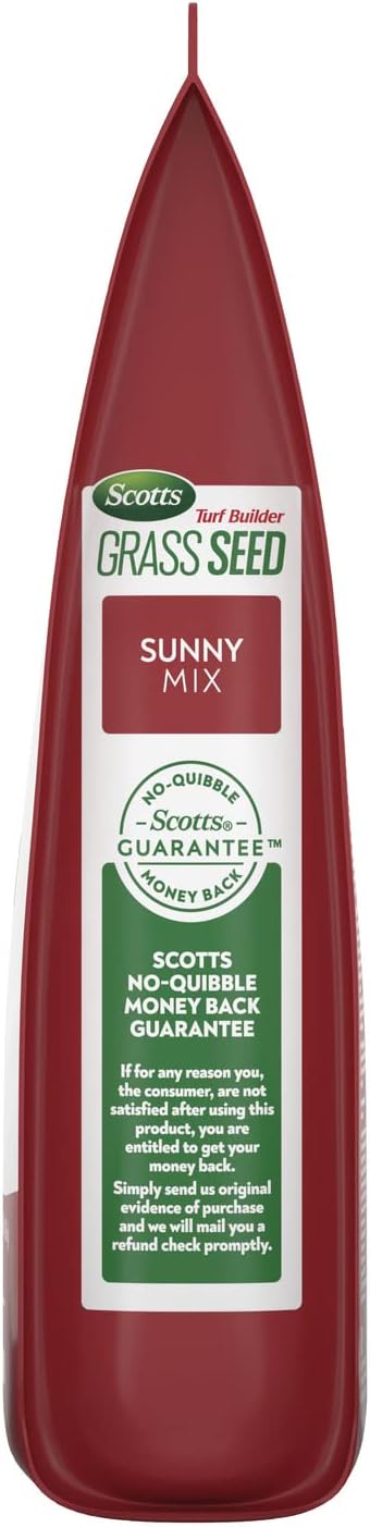 Scotts Turf Builder Grass Seed Sunny Mix with Fertilizer and Soil Improver, Thrives in Direct Sun, 2.4 lbs.