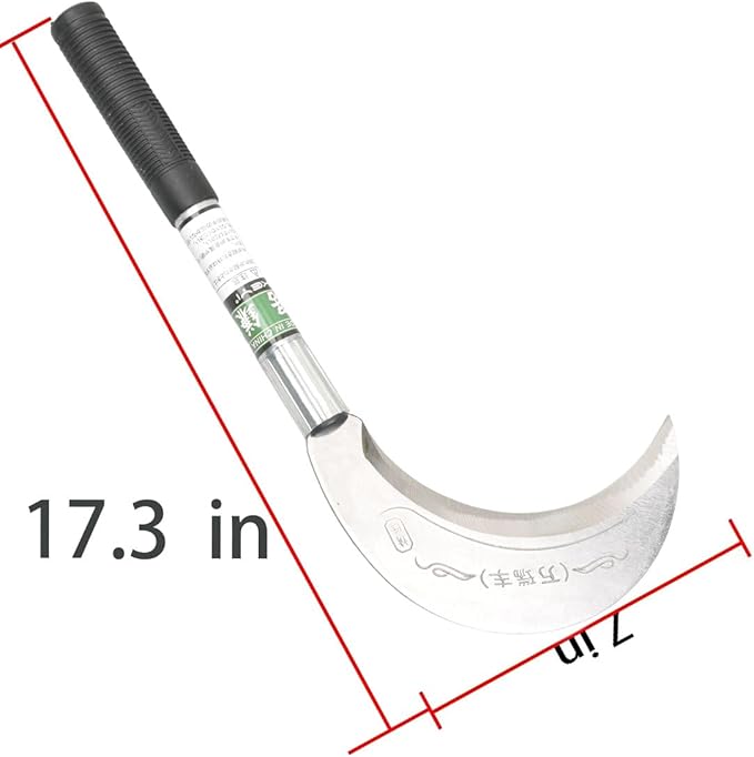 King of The Sickle Brush Clearing Sickle with Carbon Steel Blade and Aluminum Handle, Professional Clearing Tool for Vines, Undergrowth and Small Saplings
