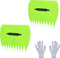 Leaf Scoops Hand Rakes, Leaf Scoops and Claws with Gloves, Lightweight Plastic Leaf Scoop, Large Leaf Grabbers for Picking Up Leaves, Clippings, Grass(1 Set, Green)
