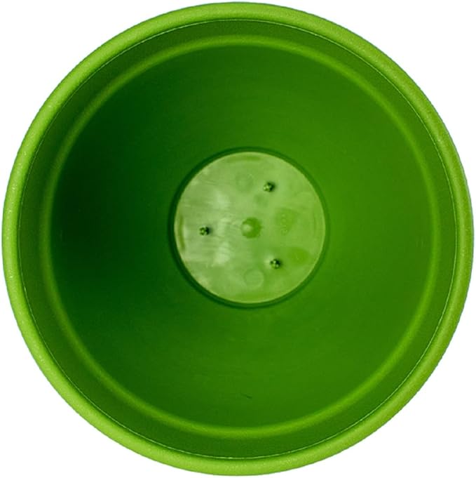 The HC Companies Rings Flower Planter - Self Watering Plant Pots for Herbs & More - Round Lightweight Outdoor & Indoor Planter (10" Green, Pack of 1)