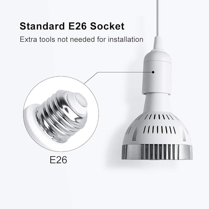 CANAGROW LED Grow Light, 35W Full Spectrum Grow Light Bulb Plant Light for Indoor Plants, Growing Lamps for Hydroponics Greenhouse Succulent Houseplants Vegetable