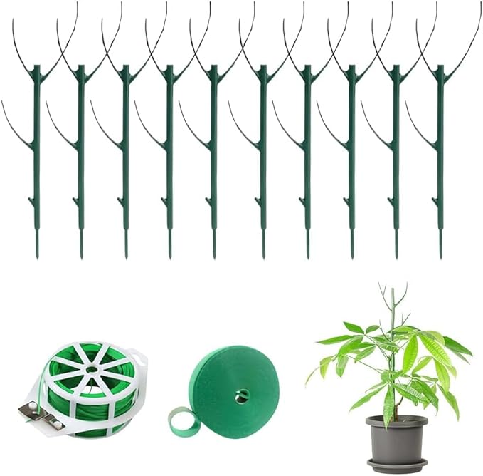 5 Pack Stackable Monstera Plant Support, Garden Plant Stakes for Indoor and Outdoor Plants, Climbing Plant Support Structures Plant Holder Stick Moss Pole for Support Tall Potted Plants (10pcs)