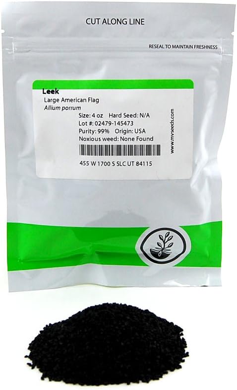 Large American Flag Leek Seeds: 4 Oz - Non-GMO Vegetable Garden Seeds, Growing Micro Greens