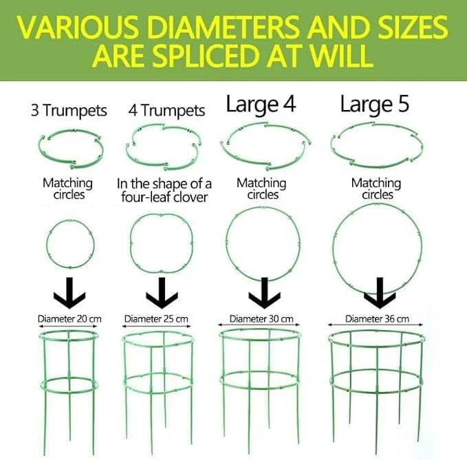 Tomato Cage | Tomato Support | Adjustable Green Plant Supports for Garden | 48in Deformable Assembled Tomato | Trellis for Vegetable, Flower and Fruit Growing，Plant Support Structures
