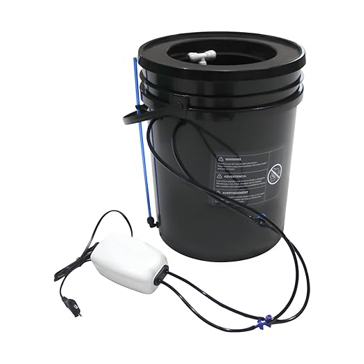 2 in 1 Deep Water Culture Kit with Air Pump Soilless Planting System, Hydroponic Grow System Kit Feed Circulation Drip Irrigation, 5-Gallon Deep Water Culture for Indoor&Outdoor