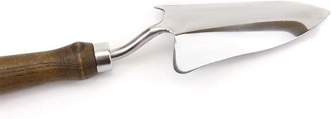 Burpee 13" Stainless Steel Transplanter | Durable Long Lasting Garden Tool | Leather Wrist Strap 5" Handle, 10 Year Warranty
