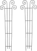 Hosley's 48" High Set of 2 Wave Iron Trellis Ideal Gift for Floral Arrangements Wedding or Party and Use Next to Structures Home or Office or in Planters for Growing Floral Plants Vines and Vegetables