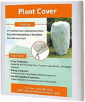 Agfabric Plant Covers Freeze Protection H32''xW32'' 0.95oz Plant Frost Protection Covers Plant Protection Winter Cover Drawstring Bags Cold Frost Season Extension Blanket,White