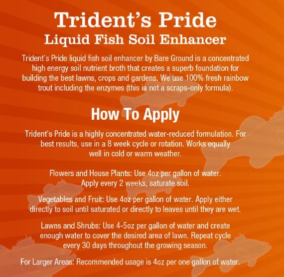 Just Scentsational Bare Ground Solutions TP-64G Trident's Pride Organic Liquid Fish Hydroponic Soil Fertilizer, 64 oz (2 Quarts)