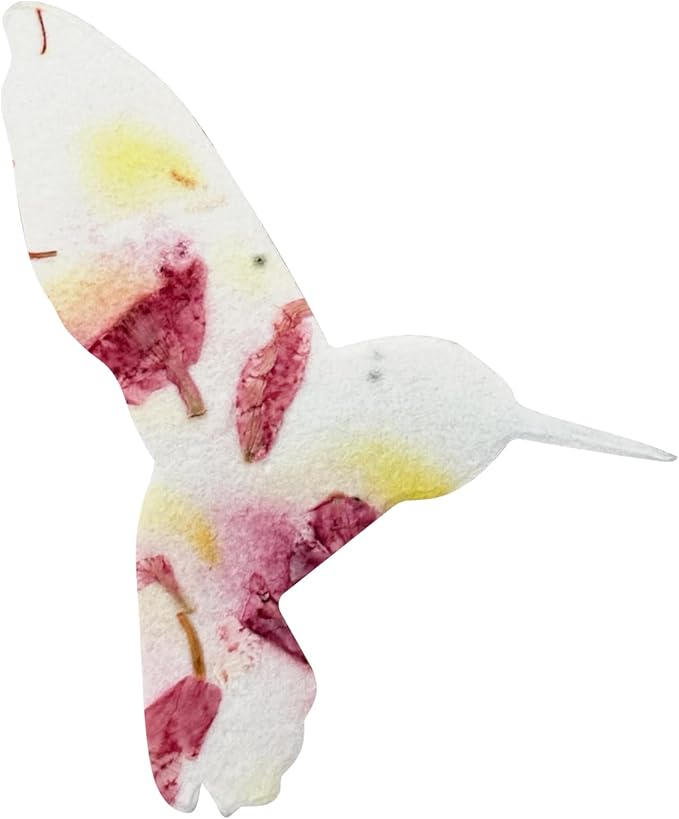 Wildflower Seed Paper - Set of 24 Hummingbird-Shaped for Funeral Favors, Memorial Gifts, & Sympathy Gifts for Loss of Father and Mother (Pink & Yellow)