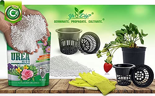 Urea Fertilizer 46-0-0 Made in USA - 5LB Plant Food for Indoor/Outdoor Flowers & Gardens - Promotes Lush Growth - Lettuce, Green Lawns, Fruit, Vegetables, Citrus Trees, Tie Dye Granules Prills