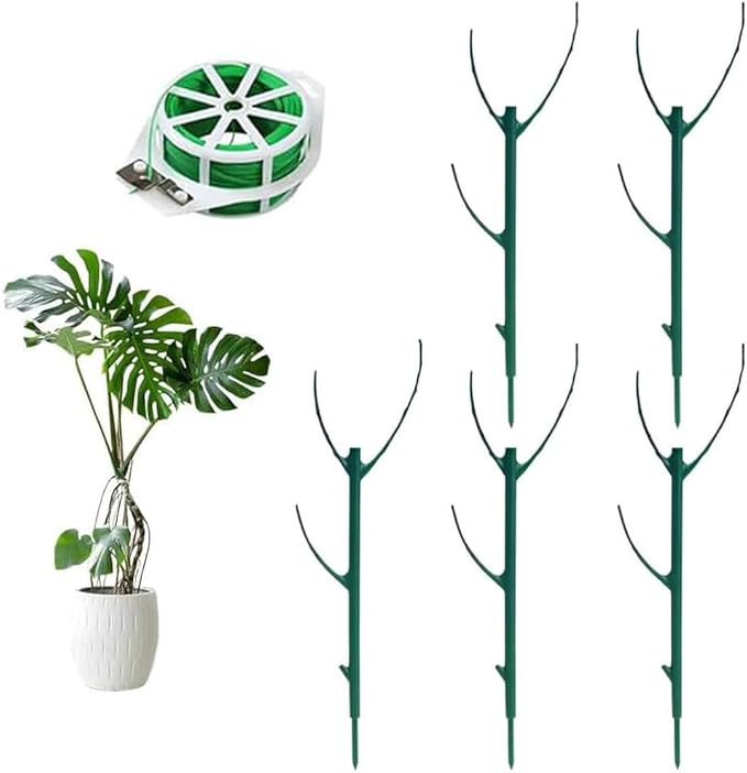 Stackable Monstera Plant Support, 5 Pack Garden Plant Support Stakes for Indoor Outdoor Plants Climbing Plant Support Structures Plant Holder Stick Moss Pole for Support Tall Potted Plants