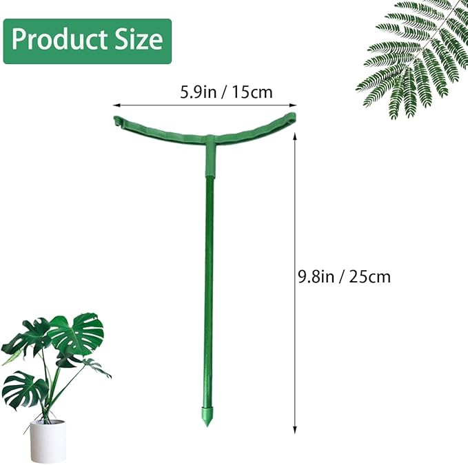 Belit 12 Pack Plant Support Stake, Half Round Plant Support Ring Plastic Plant Cage, Flower Pot Climbing Trellis for Clivia, Roses, Hydrangea, Indoor Plants, 5.5" Wide x 9.8" High