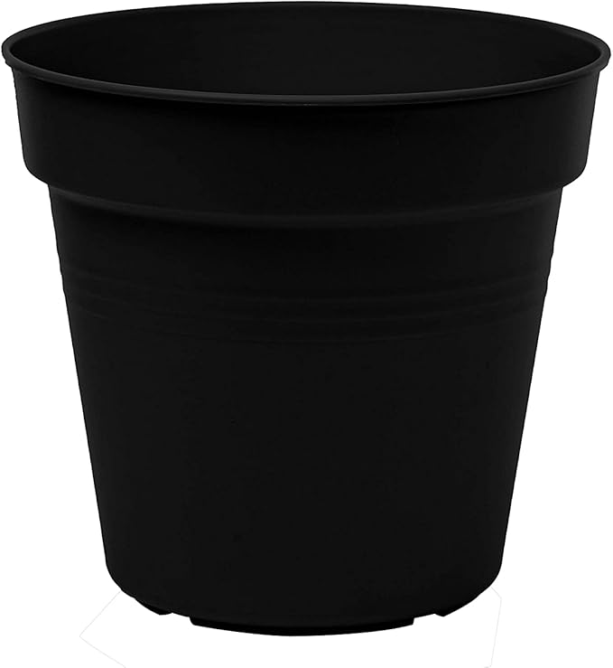 Mintra Home Garden Pots 4pk - Flowers, Herbs, Plants, Indoor, Outdoor, Colorful, Wholesale, Bulk (Black, 11cm Diameter (4.3in))