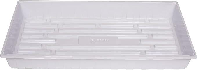 SUNPACK 10" x 20" Extra Strength Plastic Seed Starting Tray, White, 2.5" - No Drainage Holes, Ideal for Greenhouses or Indoor Gardening - Made of BPA-Free Plastic