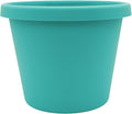 The HC Companies Prima Round Plastic Plant Pot w/Rolled Rim - Lightweight & UV Resistant Flower Pot for Herbs & More - Outdoor & Indoor Plant Pots w/Drainage (14 inch, Dusty Teal, Pack of 1)