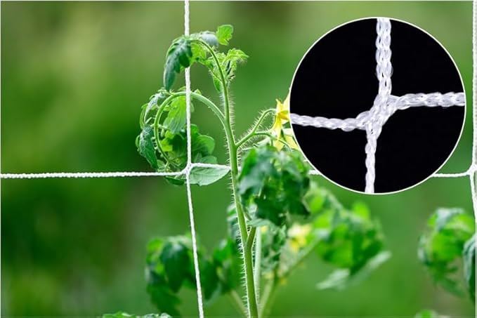 generic Trellis Netting5 x 15FT, 5 x 30FT,Polyester Plant Trellis Netting, Square Mesh Net for Climbing Plant, Fruits, Vegetables, Vines, Planting Auxiliary Mesh Net (5 * 30ft), white