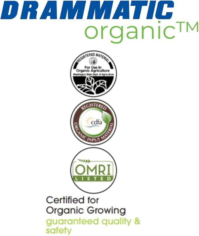 Drammatic® Organic™ Fertilizer w/Kelp 2-4-1, Hydrolyzed Liquid Fish Fertilizer for Vegetables, Flowers, and Fruits, 1 Quart (32 Ounces), OMRI Listed