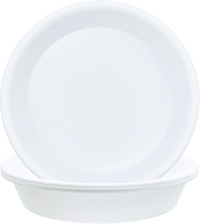 TITE 3 Pack Plant Saucer Heavy Duty Sturdy Drip Trays for Indoor and Outdoor (12 Inch, White)