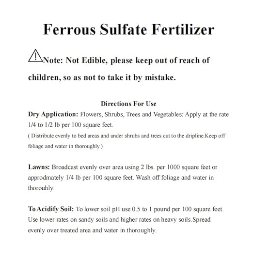 GRANDAN 5 Lb Ferrous Sulfate Heptahydrate - 3/16 Inch FeSO4*7H2O Granules - 20% Iron (Fe) Stable and Easy to Store - Organic Lawn Fertilizer for Vegetables and Plant Growth