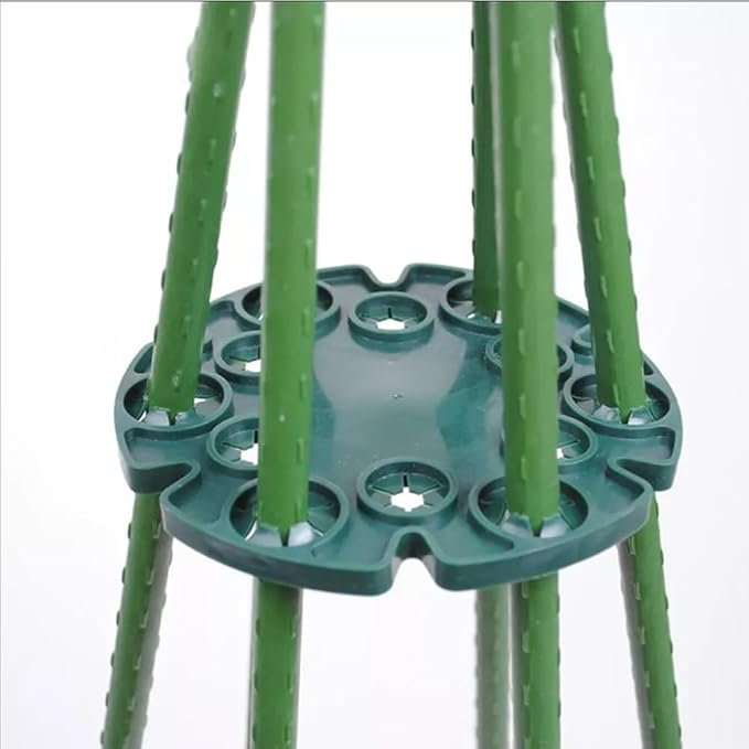 TopHomer 5 Packs Bamboo Cane Holder Wigwam Grip Support Caps with 12 Holes for Climbing Plants Peas Beans Sweet Pea Tomatoes Cucumbers Support Structure