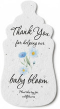 Bottle Shaped Seed Paper – 15Pcs Blue Shower Favors for Guests with Wildflower Seeds, Writable & Plantable, Shower Favor Gifts for Guest