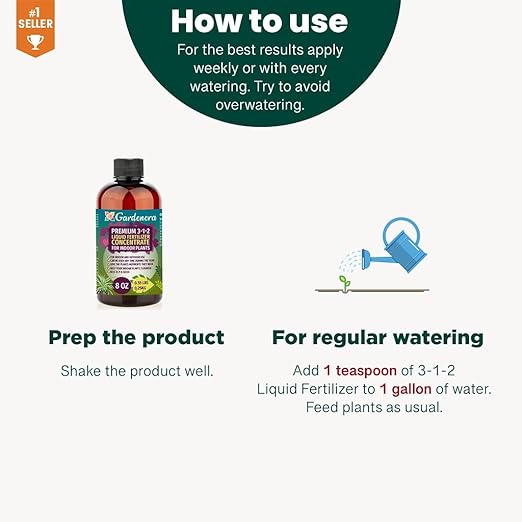 𝐏𝐑𝐎𝐅𝐄𝐒𝐒𝐈𝐎𝐍𝐀𝐋 3-1-2 All-Purpose Liquid Fertilizer Concentrate for All Indoor Plants & Flowers - Multi-Purpose Organic Blend for Indoor Growing [32 OZ]